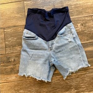 Mid length Jean shorts maternity